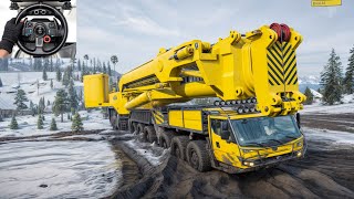 Hercules 1600 – Extreme Heavy Crane Driving Through Impossible Snowy Terrain | Logitech G29 Gameplay