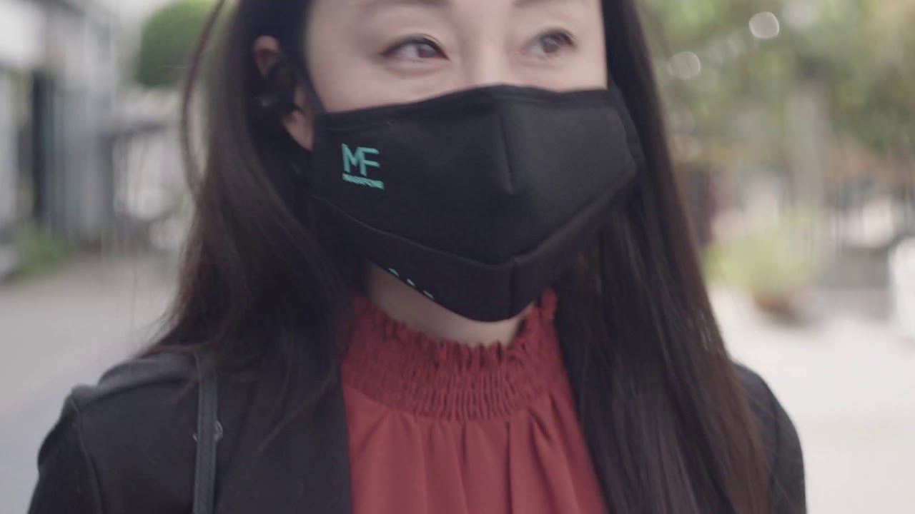 MaskFone - World's First Face Mask with Integrated Earbuds & Microphone - YouTube