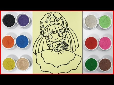 Đồ chơi trẻ em TÔ MÀU TRANH CÁT CÔNG CHÚA RỪNG XANH - Clored sand painting princess toys (Chim xinh)