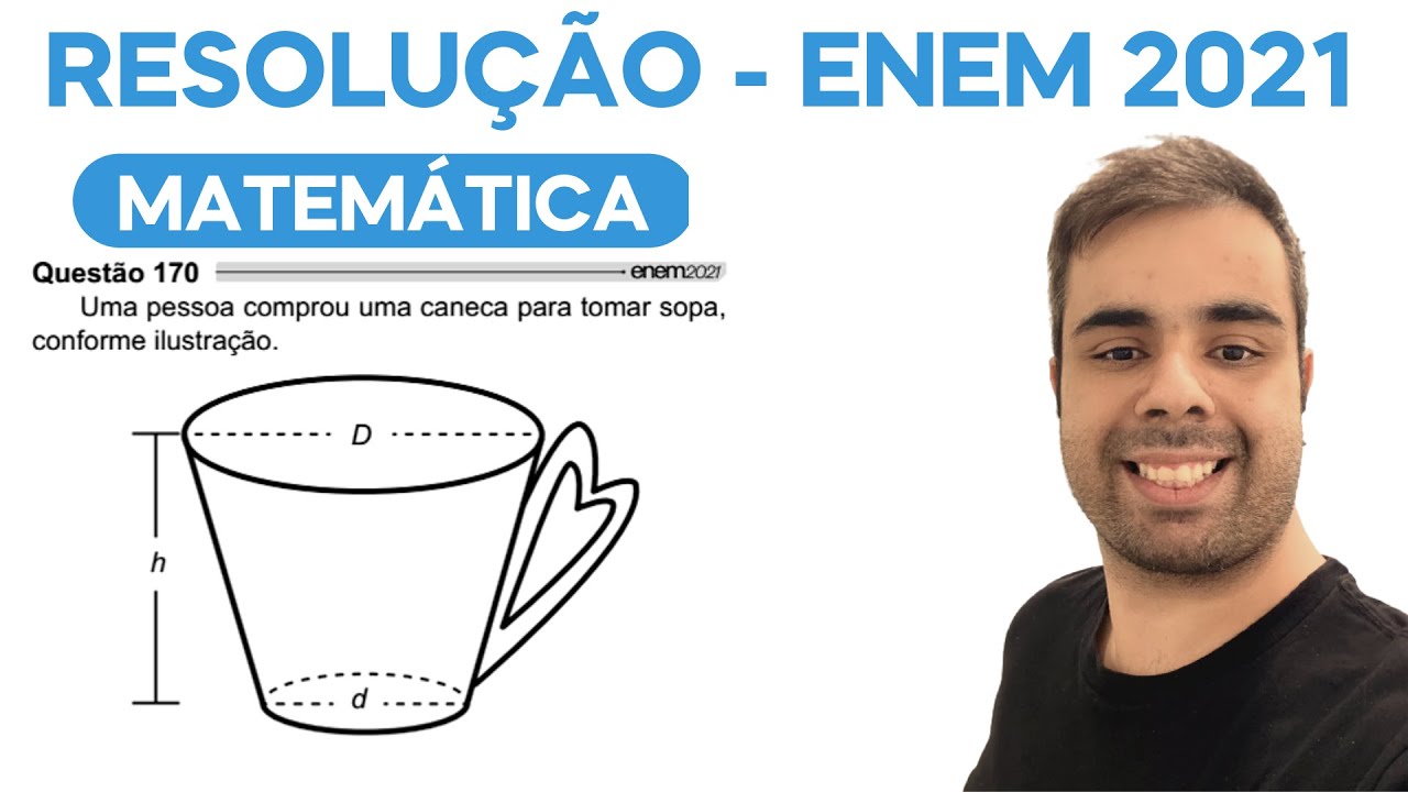 ENEM 2021 – Uma pessoa comprou uma caneca para tomar sopa, conforme a ilustração.