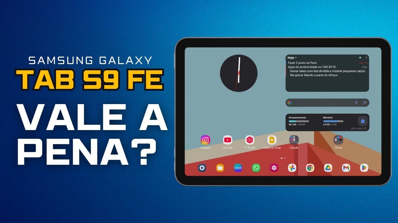 Samsung Tab S9 FE serve SÓ PARA ESTUDAR? VALE A PENA em 2024?