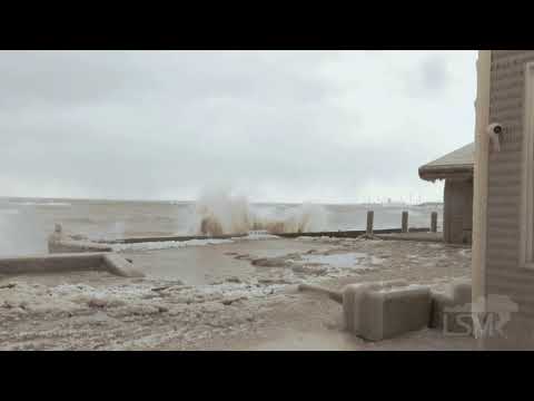 02-27-2020 Hamburg, NY Lake Erie waves crash homes from winter storm with SOT