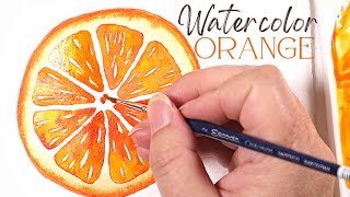 Easy Watercolor Orange Tutorial - Paint a Citrus Slice