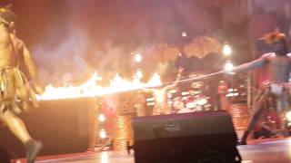 Circus of Horrors - Acrobatics with flaming  rope  - England 2014
