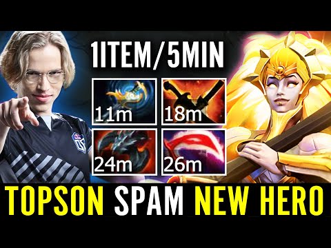 TOPSON SPAMMING NEW HERO! 5min 1Item 100% Master Mid Dawnbreaker OG Core 7.29 Dota 2 Pro Guide