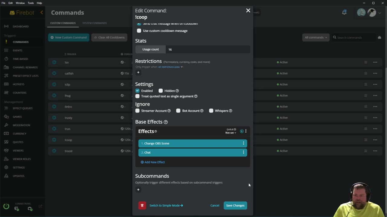Firebot Tutorials 13 - Chat Triggered Scene Changes