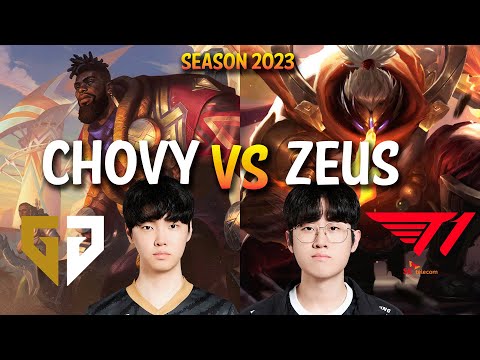 GEN Chovy vs T1 Zeus - Chovy K'SANTE vs ZEUS JAX Top - Patch 13.13 KR Ranked