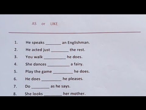 Like vs As - What is the Difference? | English Grammar Exercise