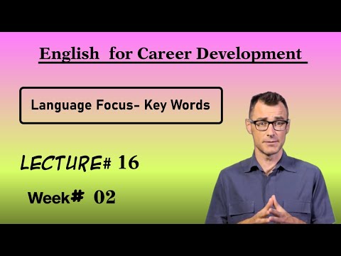 English for Career Development l Lecture 16 l LanguageFocusKeyWords
