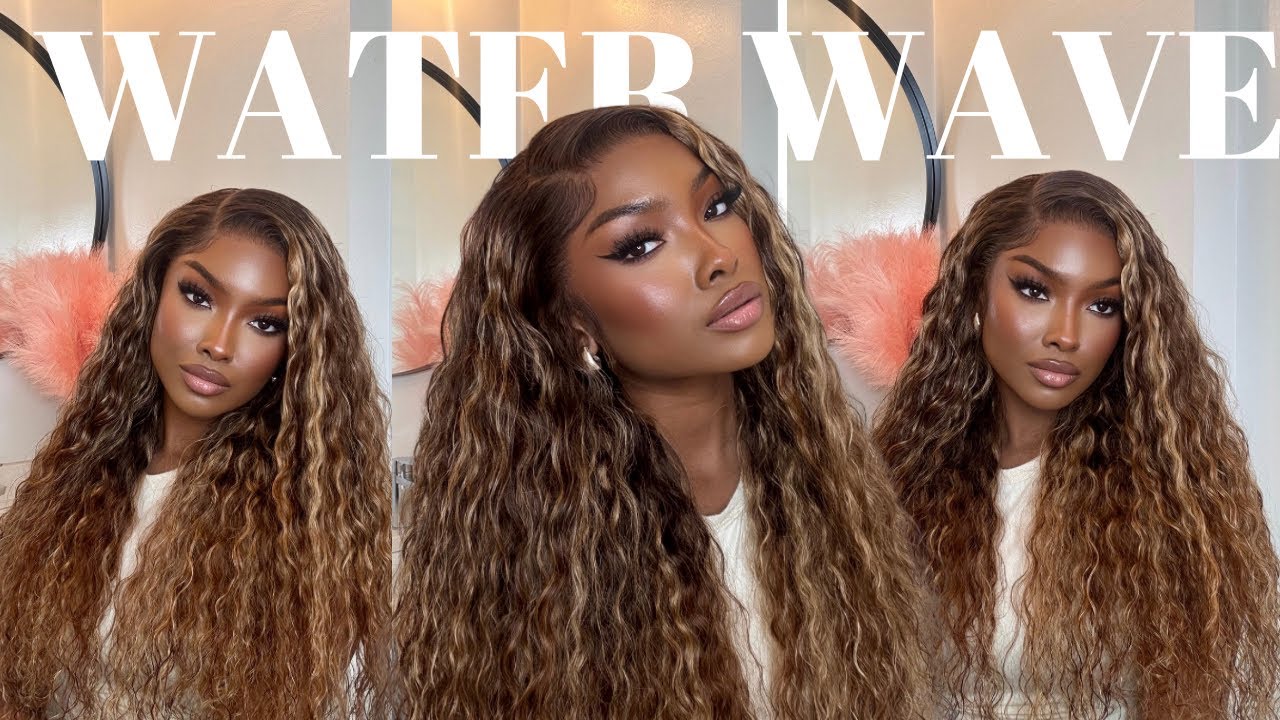 The New Honey Blonde Highlights Water Wave 13*4 Pre-everything Wig Glueless Install Ft Klaiyihair