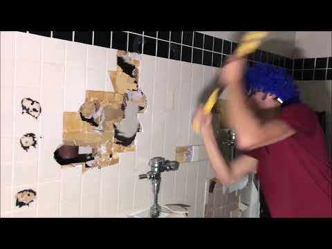 TRASHING BATHROOM! WE DESTROYED EVERYTHING INSIDE!!! BREAKING WALLS, TOILETS, AND MORE!!!