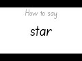 How To Say Star