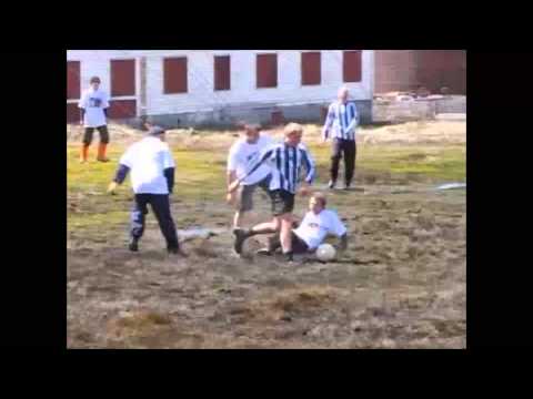 Football on perhaps the worst football field in the world?