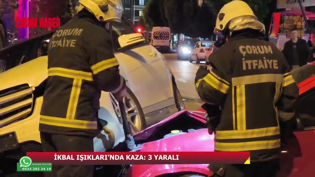 Çorum'da İkbal ışıklarında kaza: 3 yaralı
