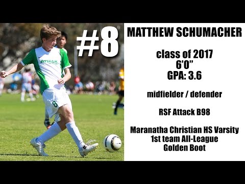 Matthew (Matt) Schumacher class of 2017 soccer highlights mid/def