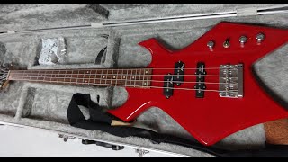 Video thumbnail for B. C. Rich Warlock Bass Guitar Red Made in KOREA Platinum Series Condition Review by Fishing, Basketball, and eBay
