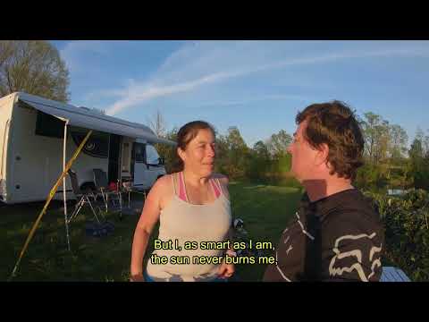 River Kolpa (Big Berry campsite), Slovenia: Camping in Motorhome and Hiking with Border Collie Dog