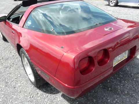 1991 Dark Red Metallic Corvette 39K Miles 6spd Video