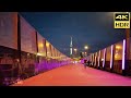 4K HDR Night Walk At Pink Bridge Auckland New Zealand