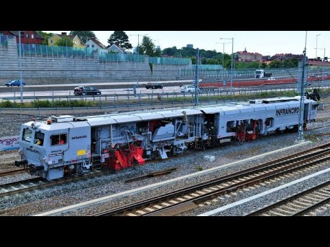 Infranord SPR 6510V Railroad Track Machine in action at Sävenäs Göteborg - July 2021 - 4k60