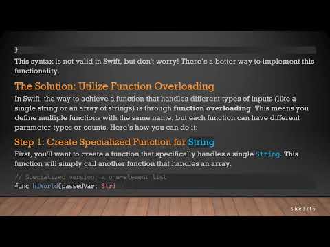 How to Make a Function Accept a String or an Array of Strings in Swift