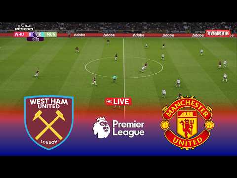 🔴WEST HAM vs MAN UNITED - Premier League 2026 Full Match | Pes Simulation Gameplay