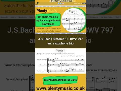 Bach J. S. |  Sinfonia 11 BWV 797 arr. saxophone trio