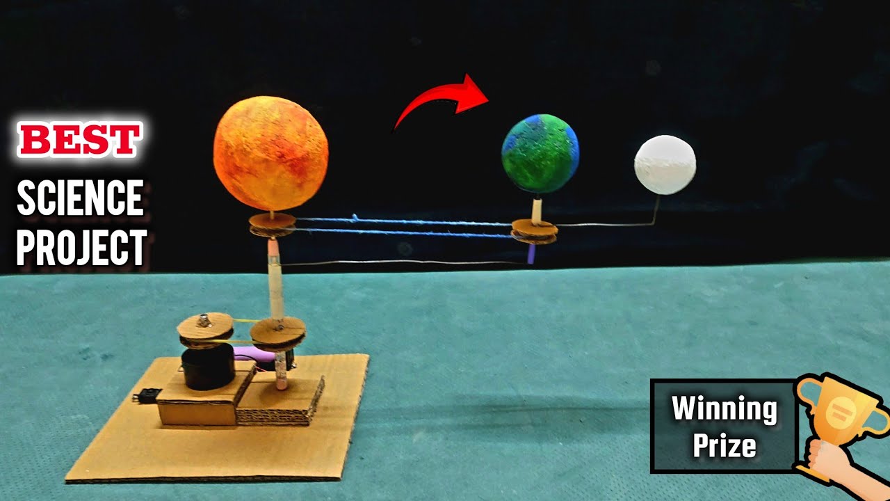 Earth and Moon Rotation & Revolution Working Model for Science Project  || DIY Science Project