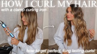 HOW I CURL MY HAIR—with a clamp curling iron! || perfect + long lasting