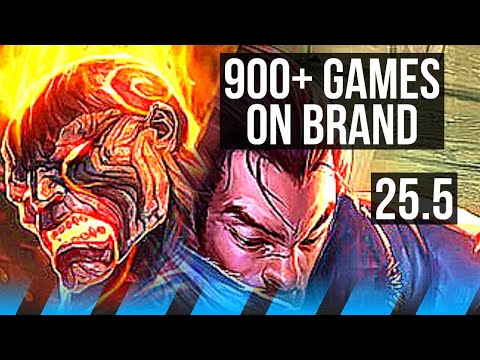 BRAND vs YASUO (MID) | 900+ games, Dominating | KR Diamond | 25.5