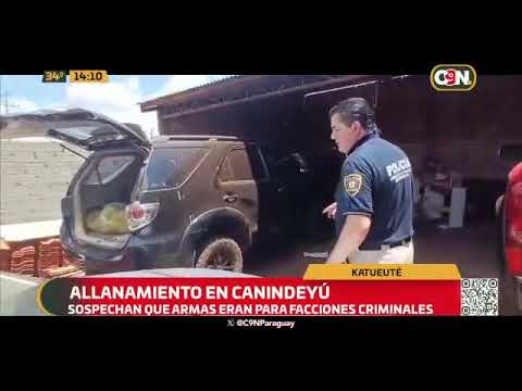 Allanamiento en Canindeyú: incautan arsenal presuntamente de grupo criminal