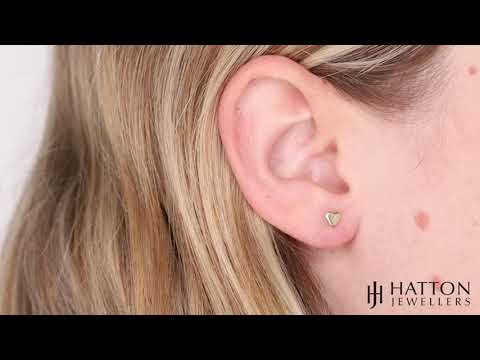 9ct Yellow Gold Small Heart Stud Earrings - 4mm