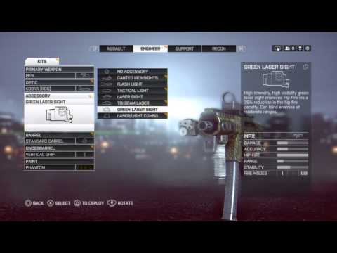 Battlefield 4 class set up for MPX