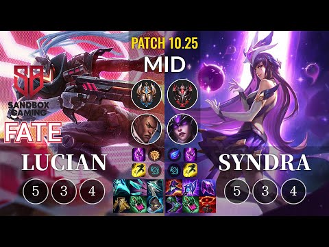 SB FATE Lucian vs Syndra Mid - KR Patch 10.25