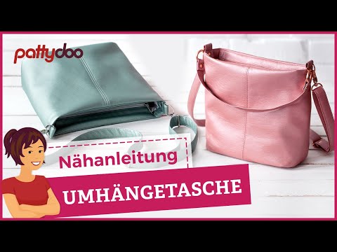 Tasche nähen - Anleitung für Umhängetasche und Shopper aus Kunstleder mit Reißverschluss