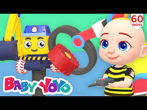 The Colors Song (Construction Color Wheels) + more nursery rhymes & Kids songs -Baby yoyo