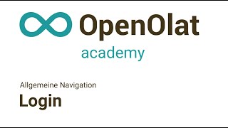 Login (Allgemeine Navigation, OpenOlat Academy Basics I-0)