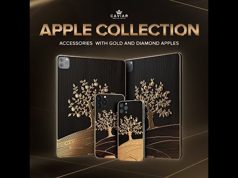 New collection of Apple made from apple tree wood and decorated with gold and diamond apples