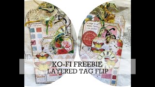 KO-FI FREEBIE 5 Page flip Tag coordinates with FB July Freebie collage sheets