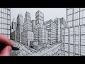 How to Draw a City using Two-Point Perspective: Step by Step