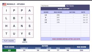 Boggle at Wordplays.com