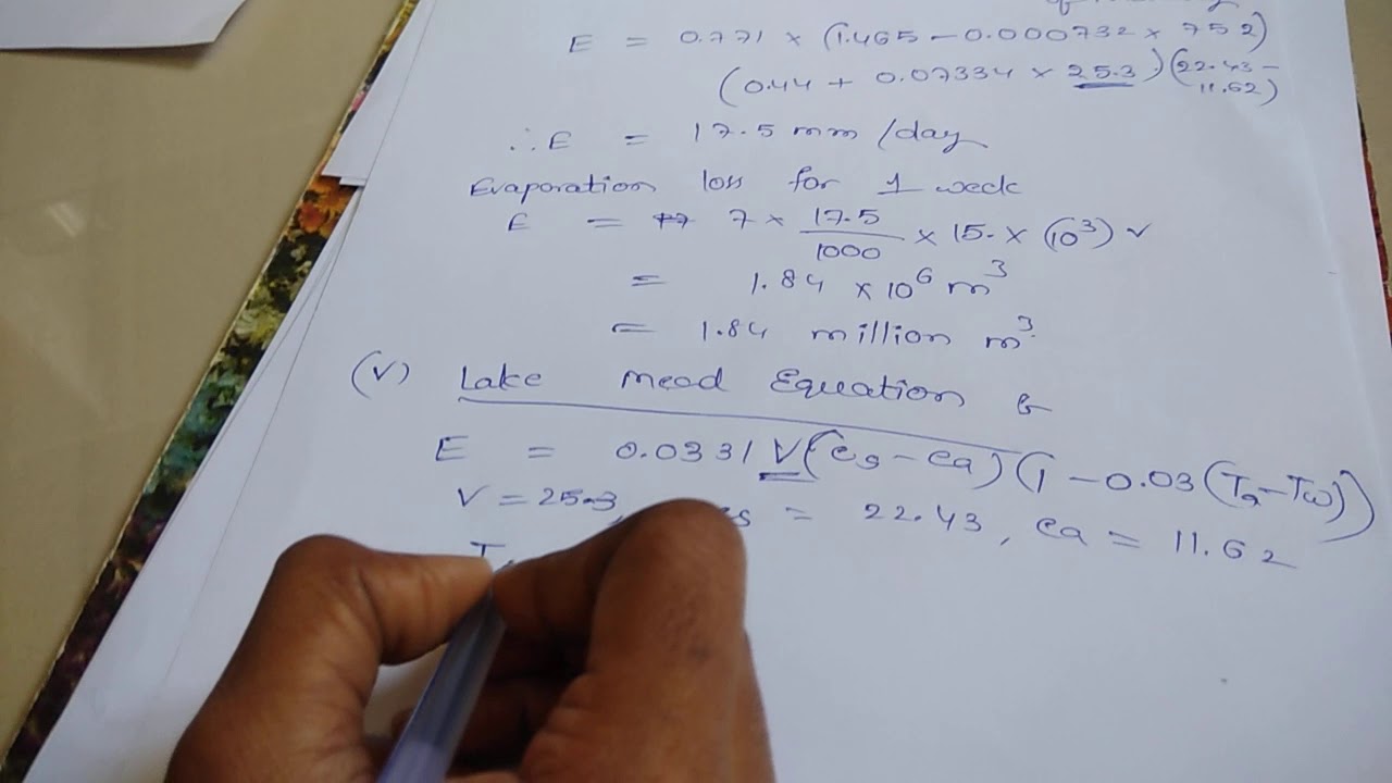Water Resources Engineering 1: Estimation of Evaporation( part 2)
