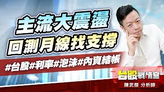 主流大震盪、回測月線找支撐#台股#利率#泡沬#內資結帳｜小武哥投資事務所｜陳武傑 (圖)