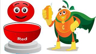 Icon face smile Red colors and super Orange for children - learn color for kids