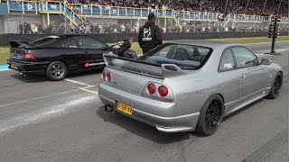 570HP Nissan Skyline R33 GTS-T G30 770 Turbo - Launch Control, Drag Racing, Accelerations!