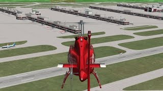 Microsoft Flight Sim X Multiplayer - Rescue Heli Buzzing over Airport