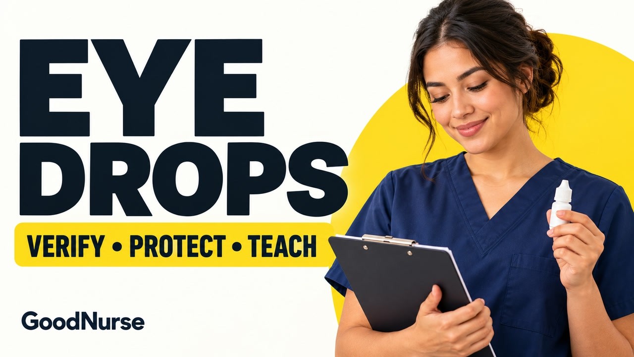 Adult Eye-Drop Technique: Verification, Tip Protection and Patient Teaching