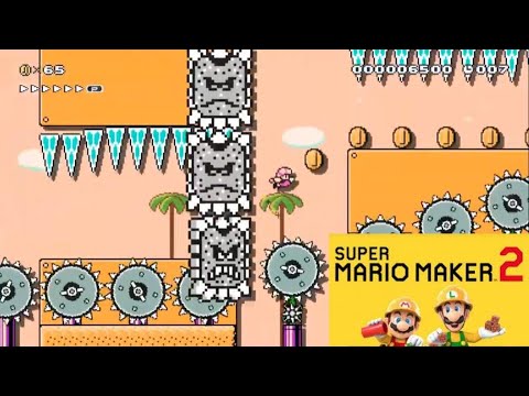 Super Mario Maker 2: Thwomp Temple Run (ID:550-JR7-WVF)