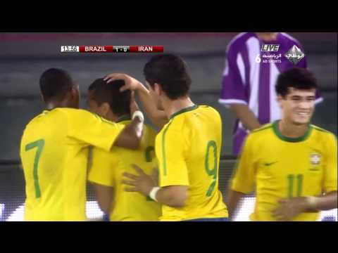 Daniel Alves Free kick Goal - Brazil vs Iran 3-0 (07/10/2010) HD