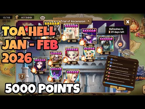 TOA HELL 5000 POINTS, JANUARY - FEBRUARY 2026 [Summoners War : Sky Arena]